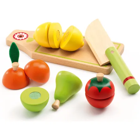 Fruits et légumes à couper - dinette en bois - Djeco