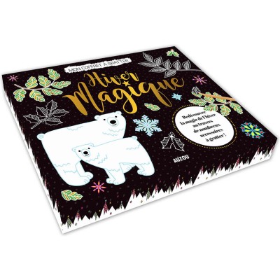 Mon coffret d'artiste - Mon coffret a gratter - Hiver magique - Auzou