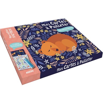 Mon coffret d'artiste - Mes cartes à pailleter - Nature enchantée - Auzou
