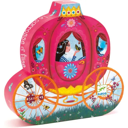 Puzzle 54 pièces - silhouette : le carosse d'elise - Djeco