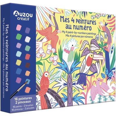 Mon coffret d'artiste - Mes 4 peintures au numéro : merveilleuse nature - Auzou