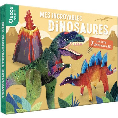 Mon coffret d'artiste - Mes dinosaures à construire - Auzou