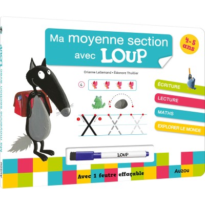 Ma moyenne section avec loup - Livre-ardoise - Auzou