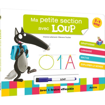 Ma petite section avec loup - Livre-ardoise - Auzou