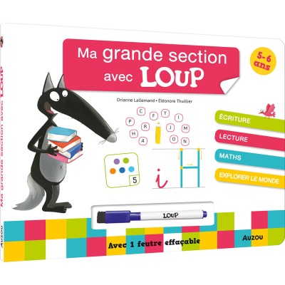 Ma grande section avec loup - Livre-ardoise - Auzou