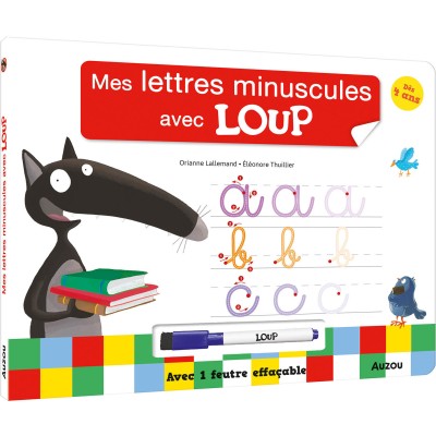 Livre ardoise - Les lettres minuscules avec loup - Auzou