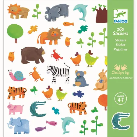 Stickers Animaux - 160 Autocollants - Djeco