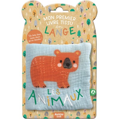 Mon premier livre tissu en lange - les animaux - Auzou
