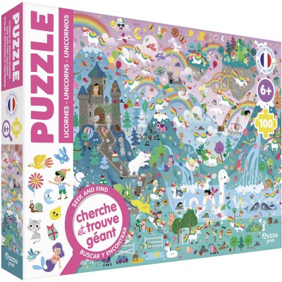 Puzzle cherche et trouve - Licornes - Auzou