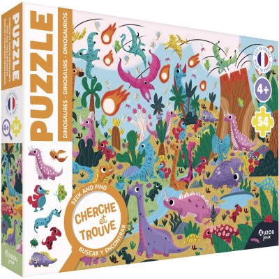 Puzzle cherche et trouve - Les dinosaures - Auzou