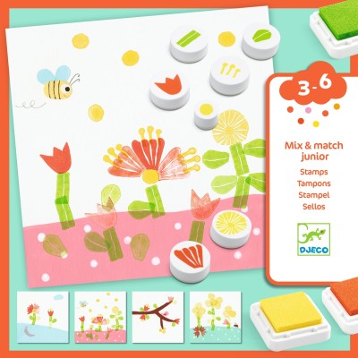 Coffret tampons : avec des fleurs - Djeco