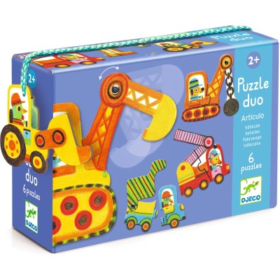 Puzzle duo 2 ans Articulo véhicule - Djeco