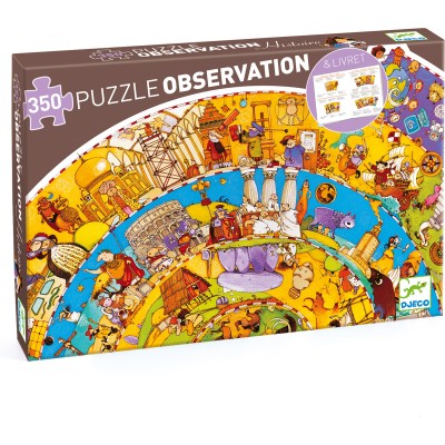 Puzzle 350 pièces rond - puzzle observation : histoire - Djeco