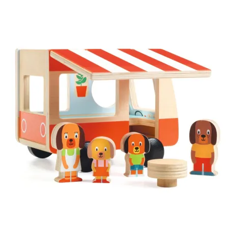 Camping-car et figurines bois : minicombi - Djeco