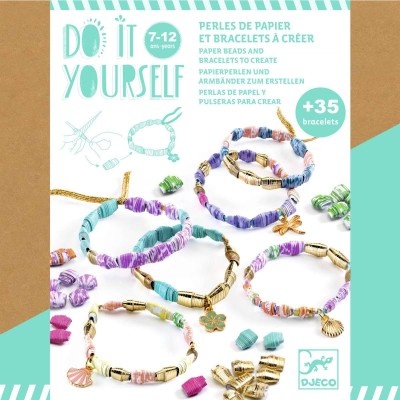 Perles papier et bracelets à créer Chics et dorés Diy - Djeco