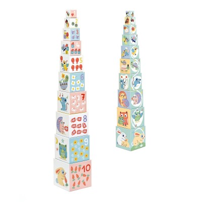 BabyBloki Cubes à Empiler - Baby blanc - Djeco