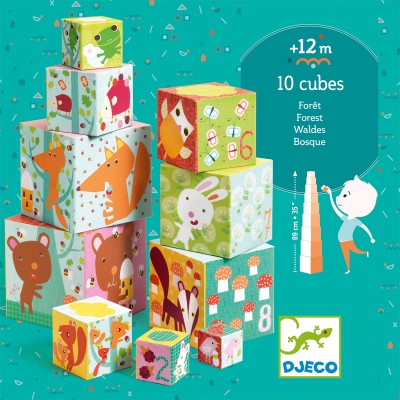 10 cubes à empiler forêt - Djeco