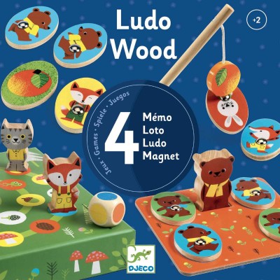 Coffret 4 jeux Ludo Wood - Djeco