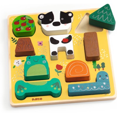 Puzzle à encastrer : puzz & match happy - Djeco