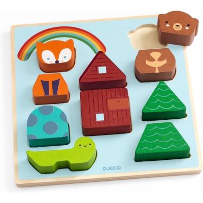 Puzzle à encastrer : puzz & match rainbow - Djeco