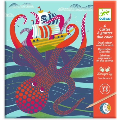 Cartes à gratter duo color : Dessus - dessous - Djeco