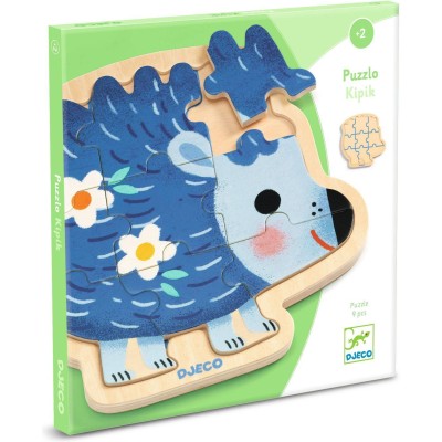 Puzzle 9 pièces en bois : puzzlo kipic - Djeco
