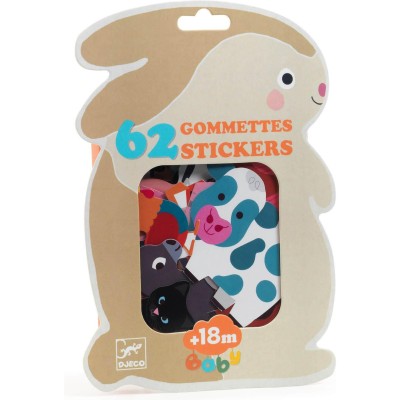 62 gomettes : animaux de la ferme - Djeco