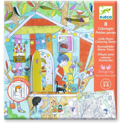 Kit de coloriages : les cabanes de nina - Djeco