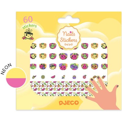 60 Nails Stickers Peps Neon - Djeco