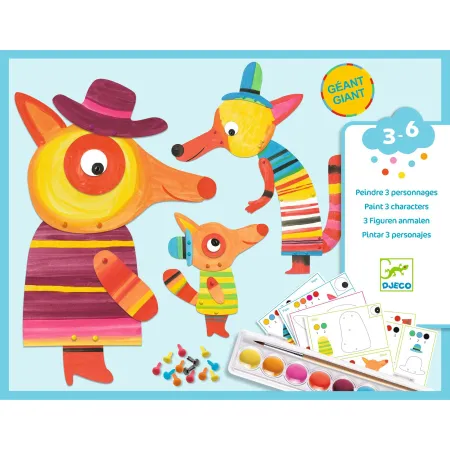 Coffret de peinture : la famille renard - Djeco