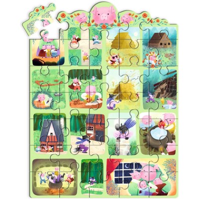 Story puzzles : les trois petits cochons - 35 pcs - Djeco