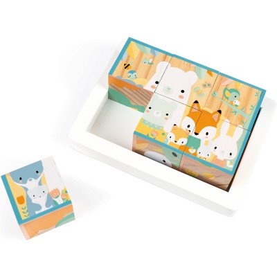 Barquette 6 Cubes Pure - bois - : Cubes & Pyramides - Janod