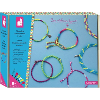 Kit Créatif 7 Bracelets Brésiliens Fluo à Créer - Janod