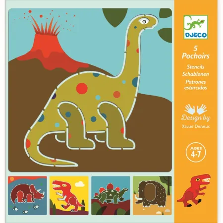 Pochoir dinosaures x5 - Djeco