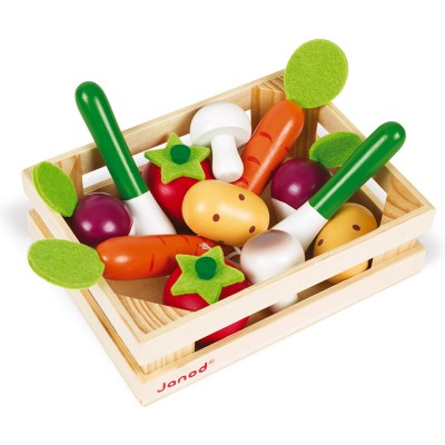 Cagette de 12 légumes - bois - : Cuisines, dinettes & marchandes - Janod