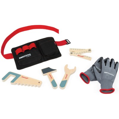 Set de bricolage en bois pour enfant - Ceinture outils et gants - Janod