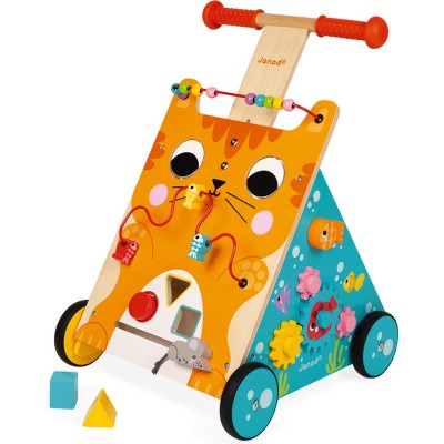 Chariot Multi-Activités Chat - bois - : Jouets à bascule, Porteurs & Chariots - Janod