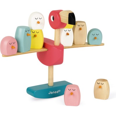Jeu d'équilibre flamant rose - bois - : Jeux d'adresse - Janod