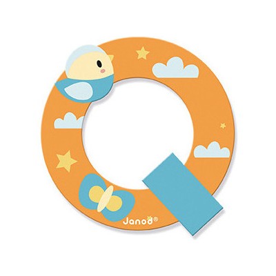 Lettre Q en bois Pure - Décoration chambre d'enfant - Janod