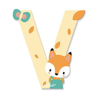 Lettre V en bois Pure - Décoration chambre d'enfant - Janod