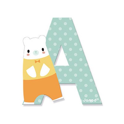 Lettre A en bois Pure - Décoration chambre d'enfant - Janod