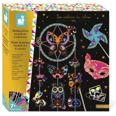 Set multi-activités Scratch Art - Loisir créatif de 7 à 10 ans - Janod