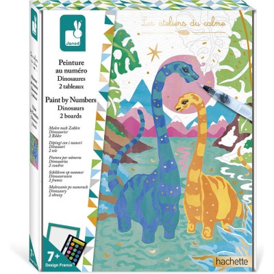 Kit Créatif - Peinture par Numéro Dinosaures : Peinture par numéro & coloriage - Janod