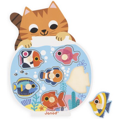 Puzzle à encastrer aquarium en bois 6 pièces - Jouet d'éveil - Janod