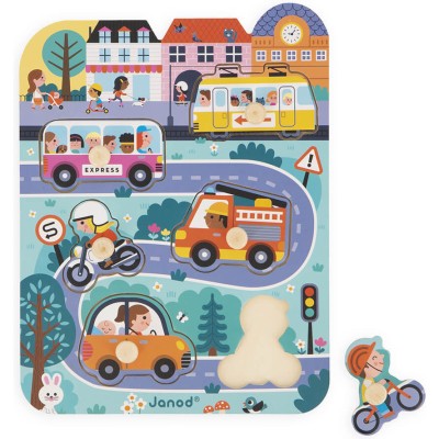 Puzzle City 6 pièces : Puzzles en bois premier âge - Janod