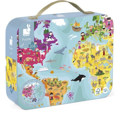 Valisette Puzzle 'Planète Bleue' 208 pièces : Puzzles 150 à 499 pièces - Janod