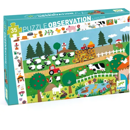 Puzzle d'observation - La ferme - 35 pcs - Djeco