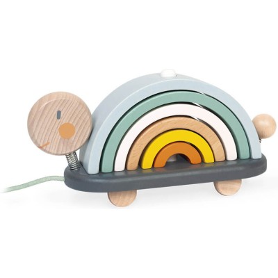 Tortue Arc-ciel Sweet Cocoon - bois - : Jouets à promener & à pousser - Janod