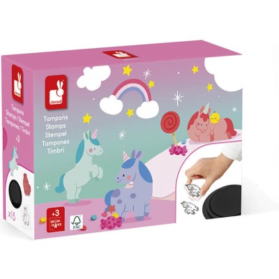 Coffret de 15 Tampons Unicorn Stampinoo : Tampons & Papeterie - Janod