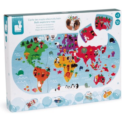 Puzzle Carte des explorateurs du bain - Un jouet - Janod